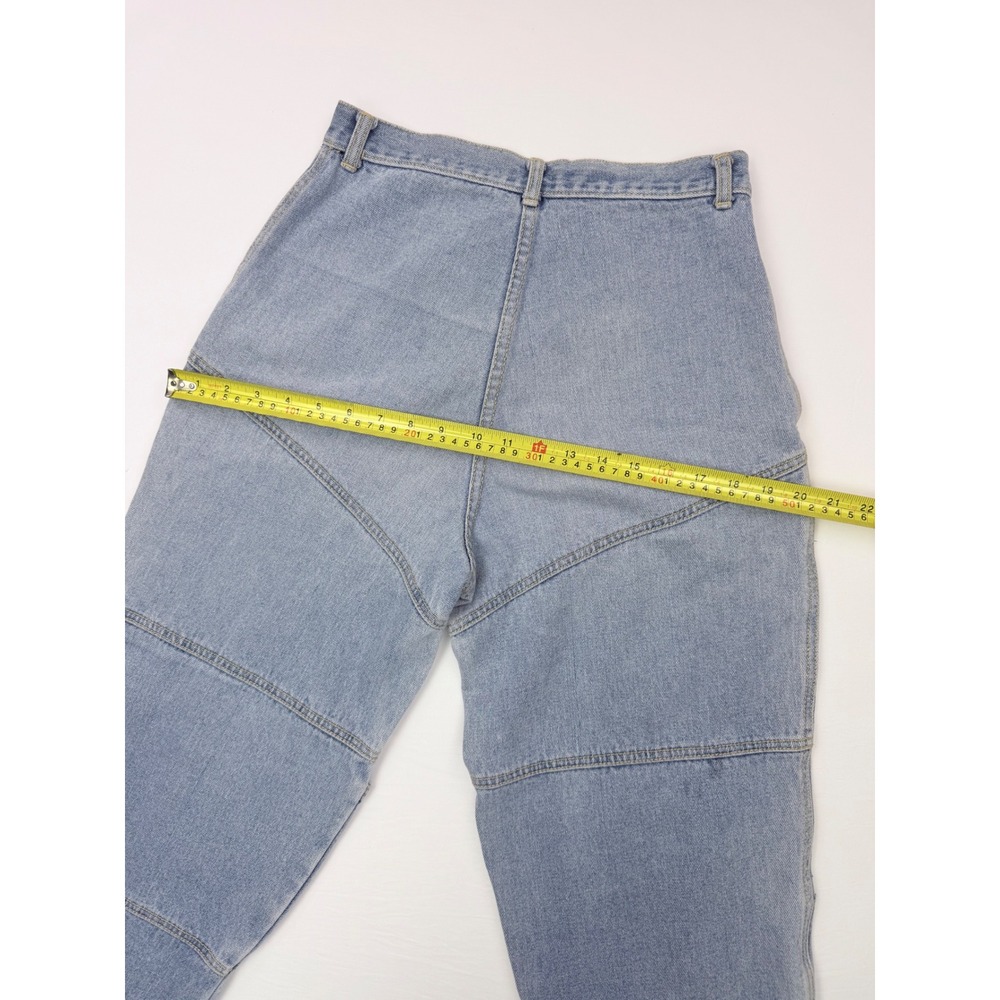 Vintage Y2K Express Avant Garde Utility Panel Barrel Leg Jeans Light Wash 4 - Picture 11 of 14